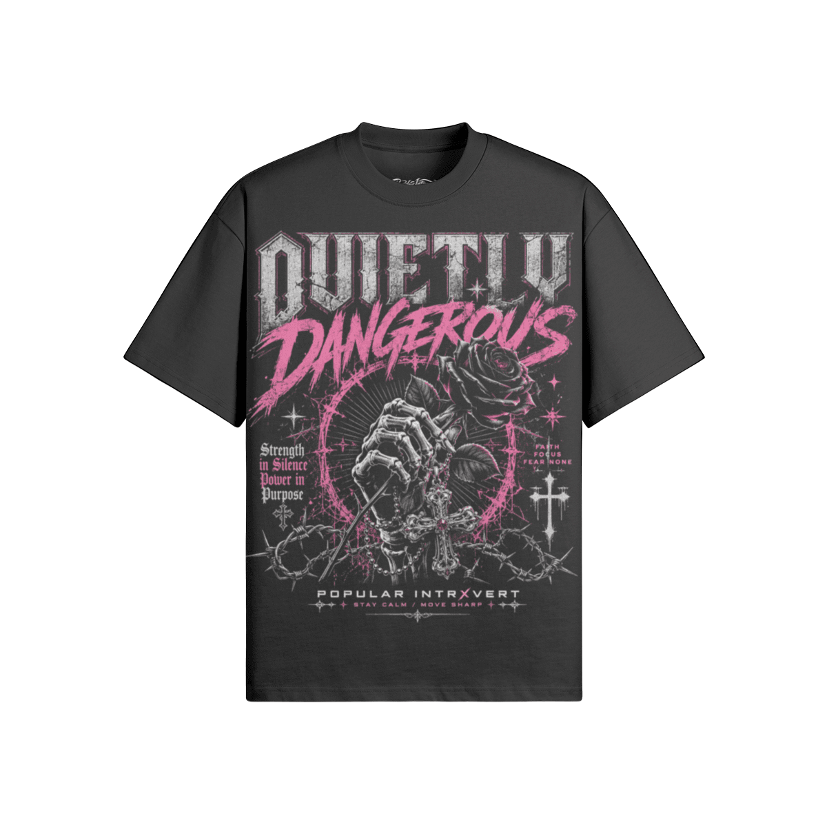Quietly Dangerous 425 GSM Oversized Graphic T-Shirt
