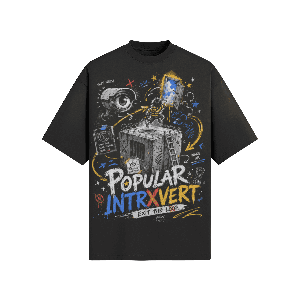 Exit The Loop | 260 GSM Washed Boxy Graphic T-Shirt