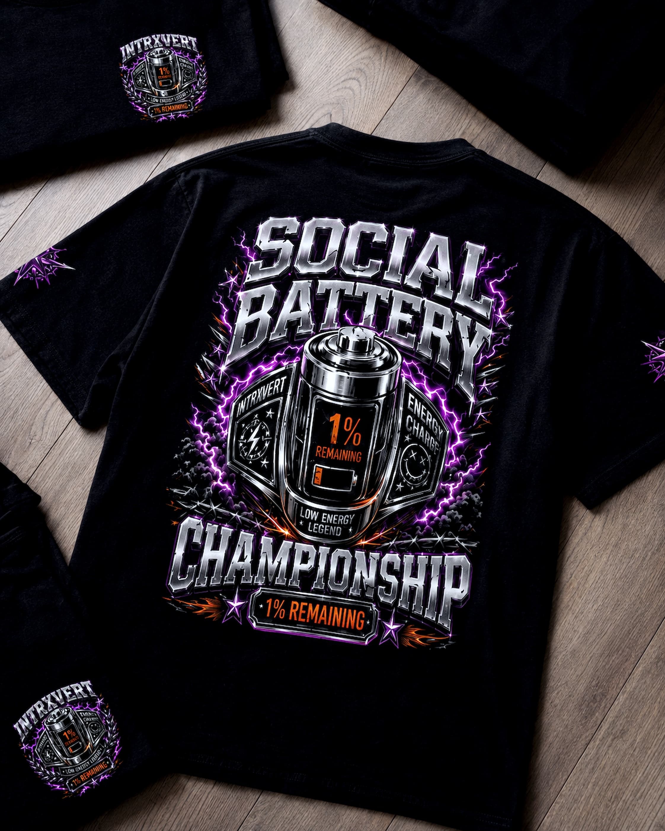 Back graphic tee from the Social Battery Championship drop