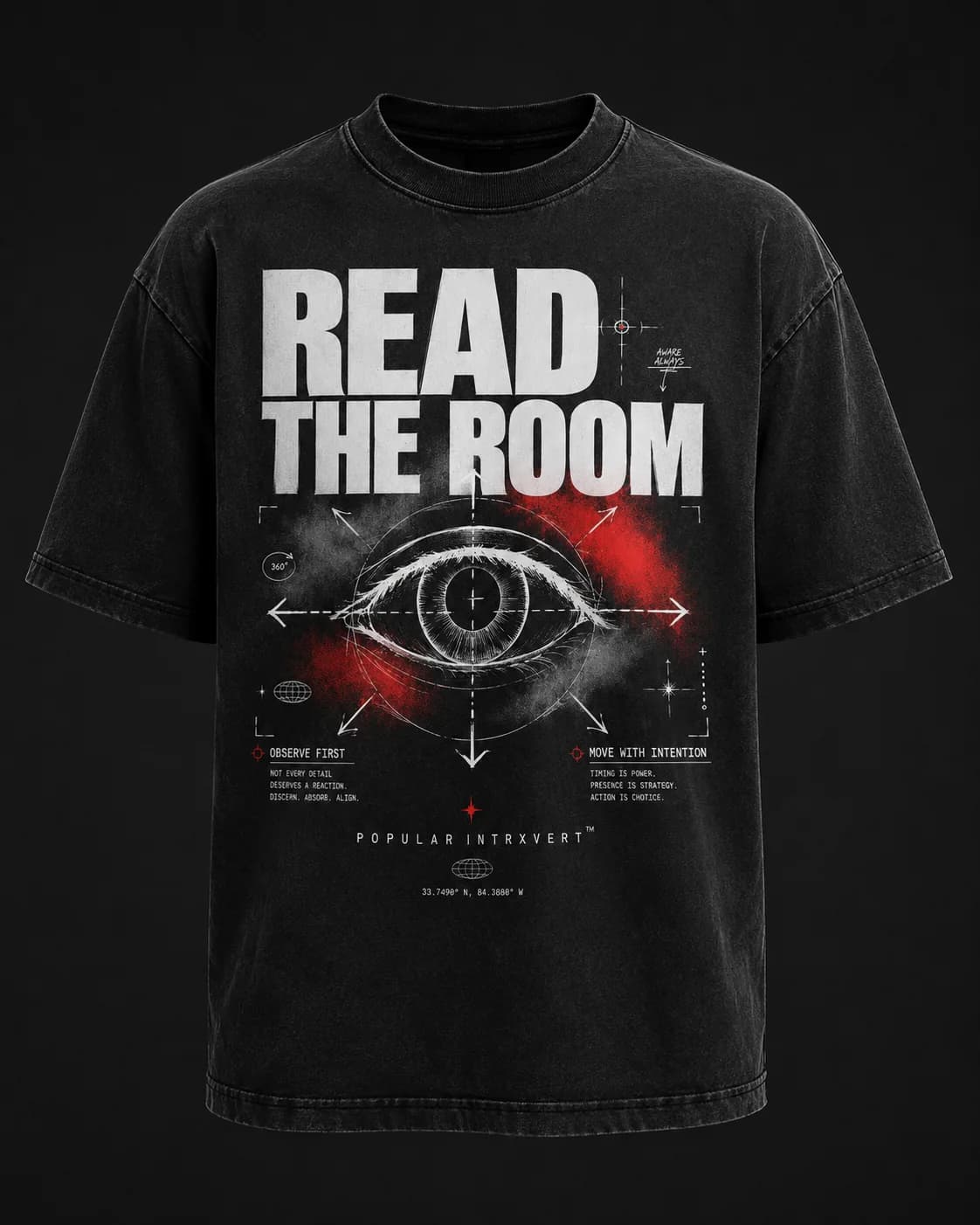 Black Popular Intrxvert Read the Room graphic tee