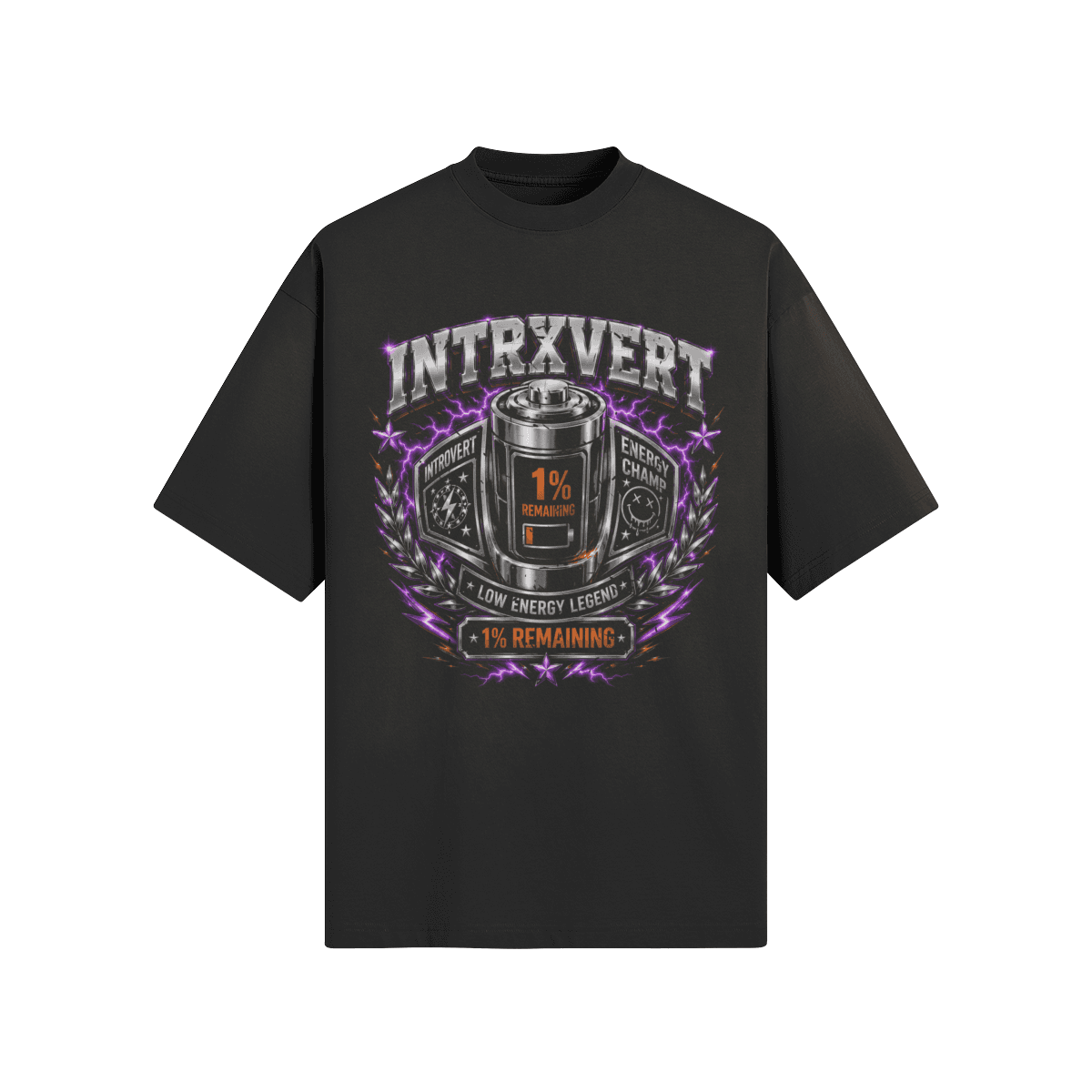 Social Battery Championship Tee back graphic
