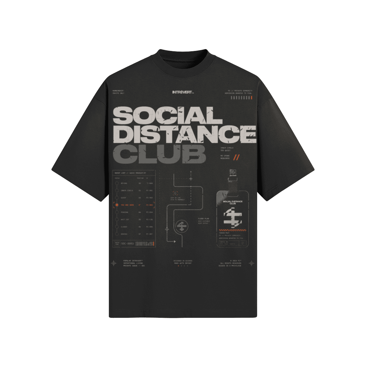 Social Distance Club Graphic T-Shirt | 260 GSM Washed Boxy Fit