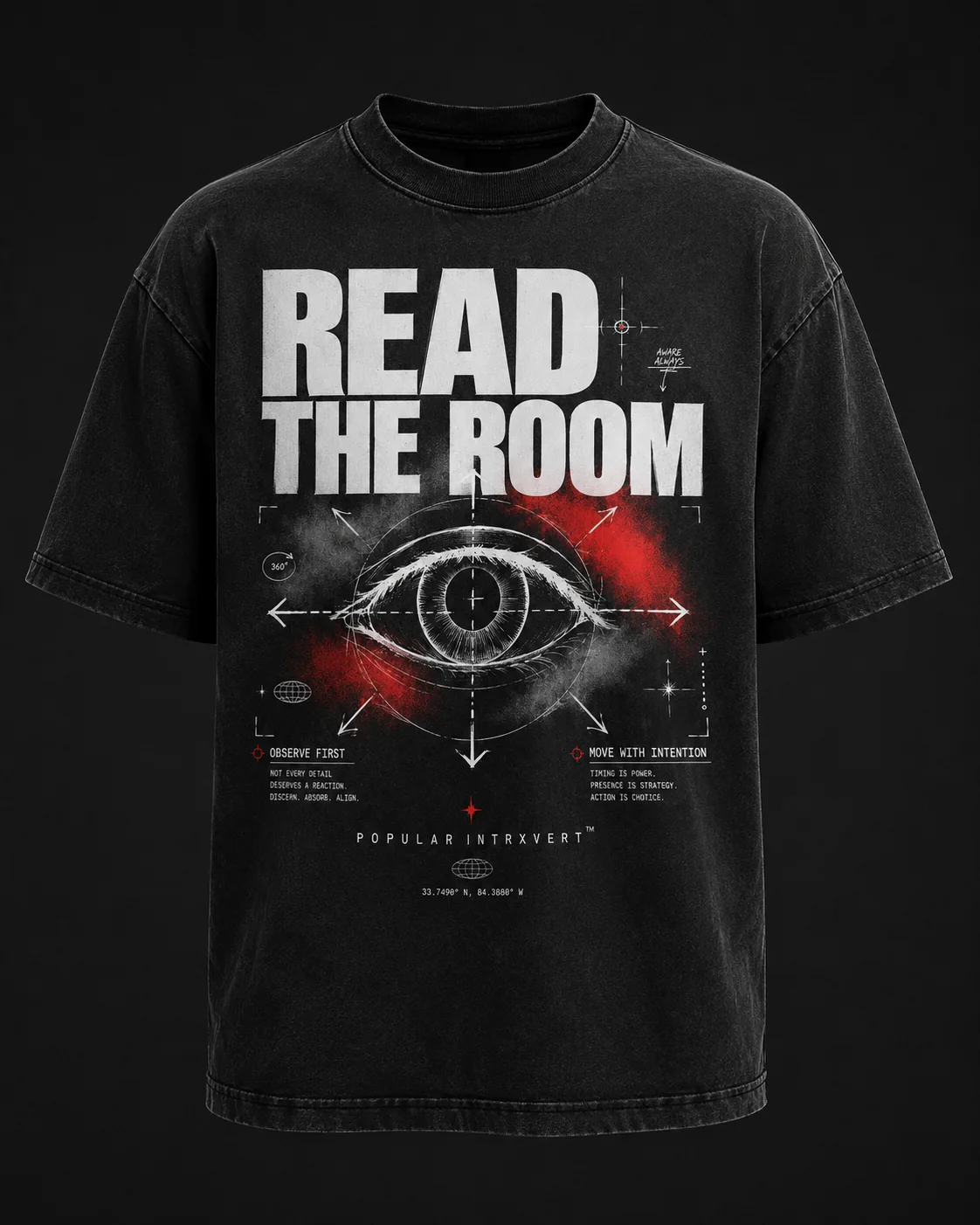 Black Popular Intrxvert Read the Room graphic tee