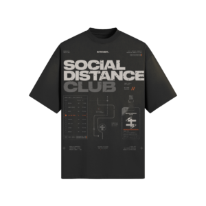 Social Distance Club Graphic T-Shirt | 260 GSM Washed Boxy Fit