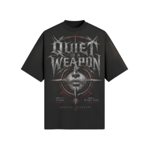 Quiet Is A Weapon | 260 GSM Washed Boxy Graphic T-Shirt